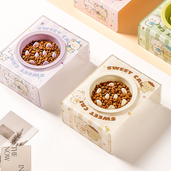 Vas ceramic pentru animale de companie cu alimentare lentă pentru câini și pisici, anti-sufocare, vas înalt pentru pisici