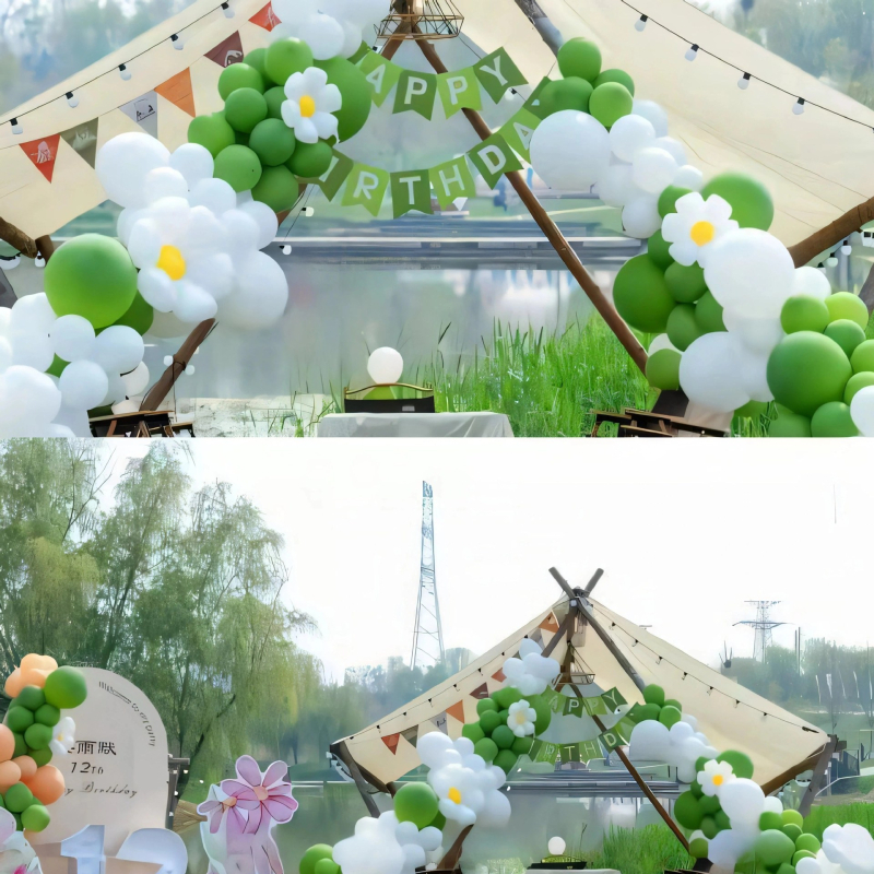 Lanac balona za vanjsku zabavu – piknik i rekviziti za fotografiju, univerzalni stil, marka Sound booth, materijal: svila cvijeća