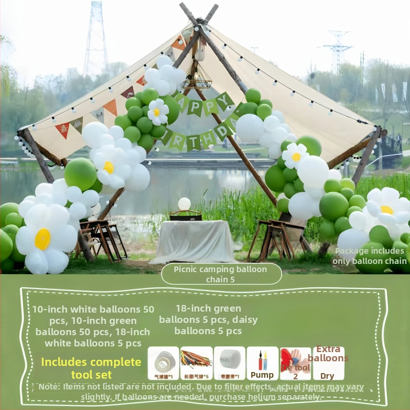 Lanac balona za vanjsku zabavu – piknik i rekviziti za fotografiju, univerzalni stil, marka Sound booth, materijal: svila cvijeća