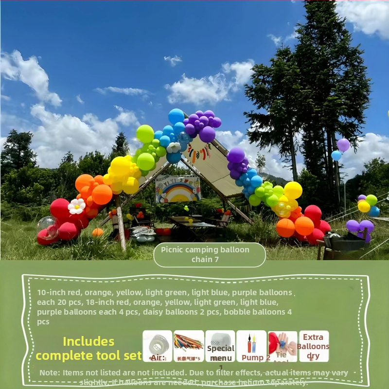 Lanac balona za vanjsku zabavu – piknik i rekviziti za fotografiju, univerzalni stil, marka Sound booth, materijal: svila cvijeća