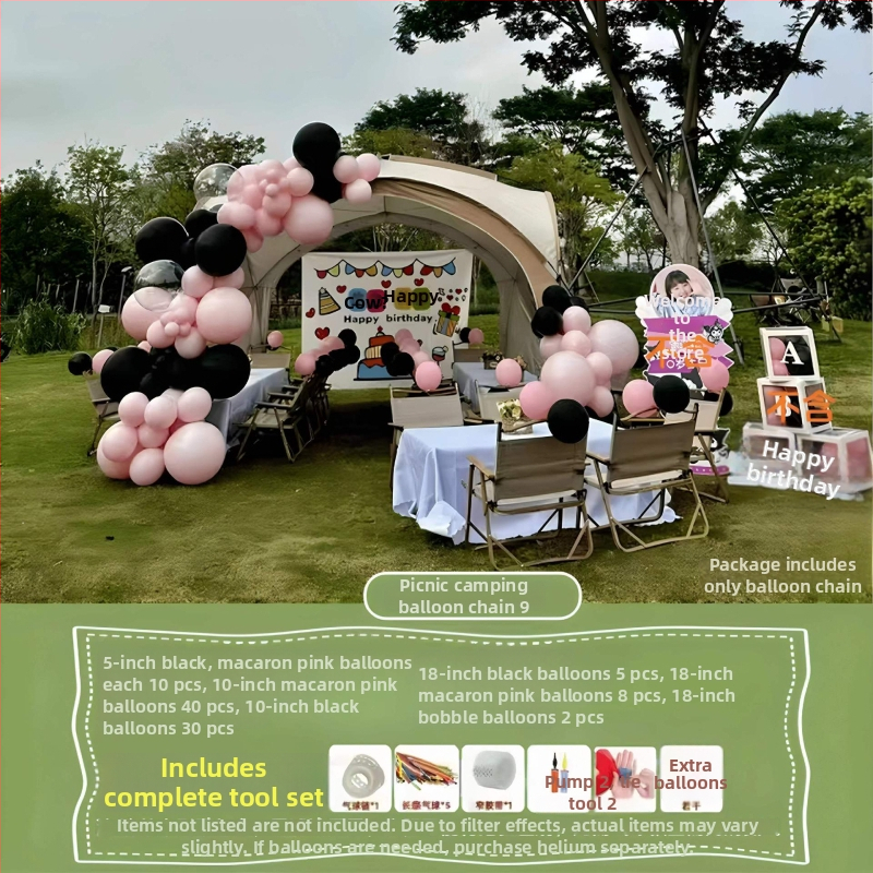 Lanac balona za vanjsku zabavu – piknik i rekviziti za fotografiju, univerzalni stil, marka Sound booth, materijal: svila cvijeća