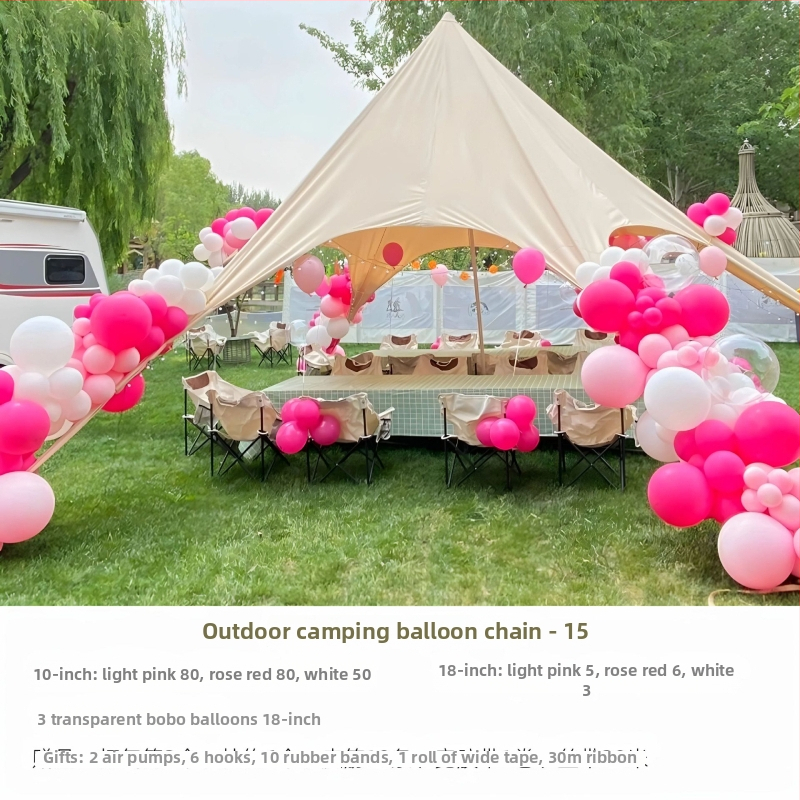 Lanac balona za vanjsku zabavu – piknik i rekviziti za fotografiju, univerzalni stil, marka Sound booth, materijal: svila cvijeća