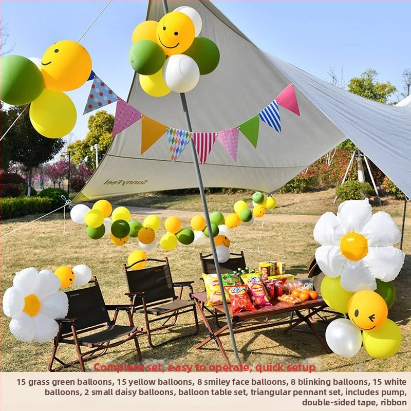 Lanac balona za vanjsku zabavu – piknik i rekviziti za fotografiju, univerzalni stil, marka Sound booth, materijal: svila cvijeća