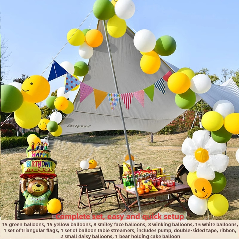 Lanac balona za vanjsku zabavu – piknik i rekviziti za fotografiju, univerzalni stil, marka Sound booth, materijal: svila cvijeća