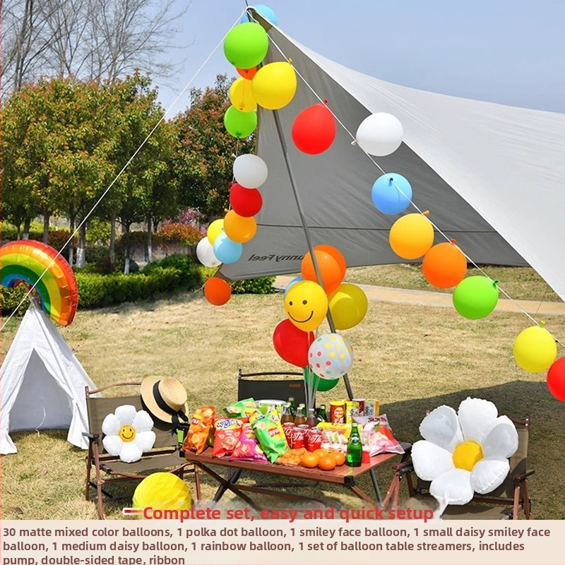 Lanac balona za vanjsku zabavu – piknik i rekviziti za fotografiju, univerzalni stil, marka Sound booth, materijal: svila cvijeća