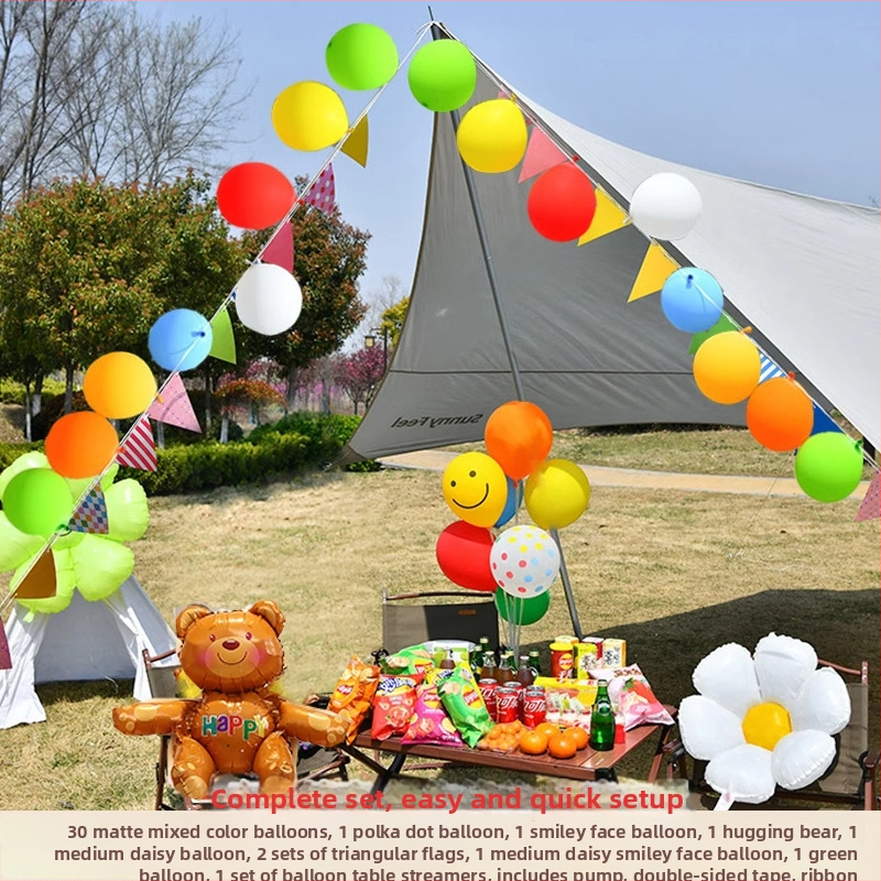 Lanac balona za vanjsku zabavu – piknik i rekviziti za fotografiju, univerzalni stil, marka Sound booth, materijal: svila cvijeća