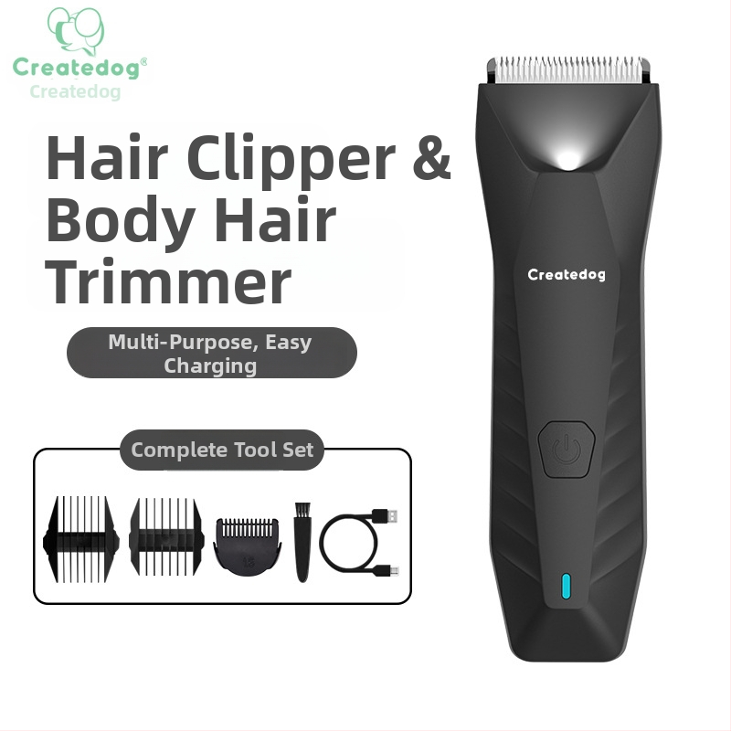 Mașină electrică de tuns părului cu lamă ceramică, motor cu perii, baterie încorporată reîncărcabilă (500–800 mAh), autonomie 1–3 h, corp complet lavabil