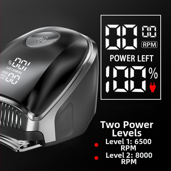 Mașină de tuns păr și ras electrică, 2 în 1, cu baterie încorporată de 500–800 mAh, motor cu perii și lame din oțel inoxidabil