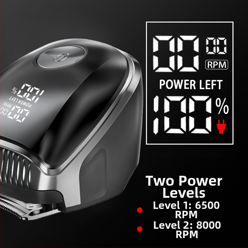 Mașină de tuns păr și ras electrică, 2 în 1, cu baterie încorporată de 500–800 mAh, motor cu perii și lame din oțel inoxidabil