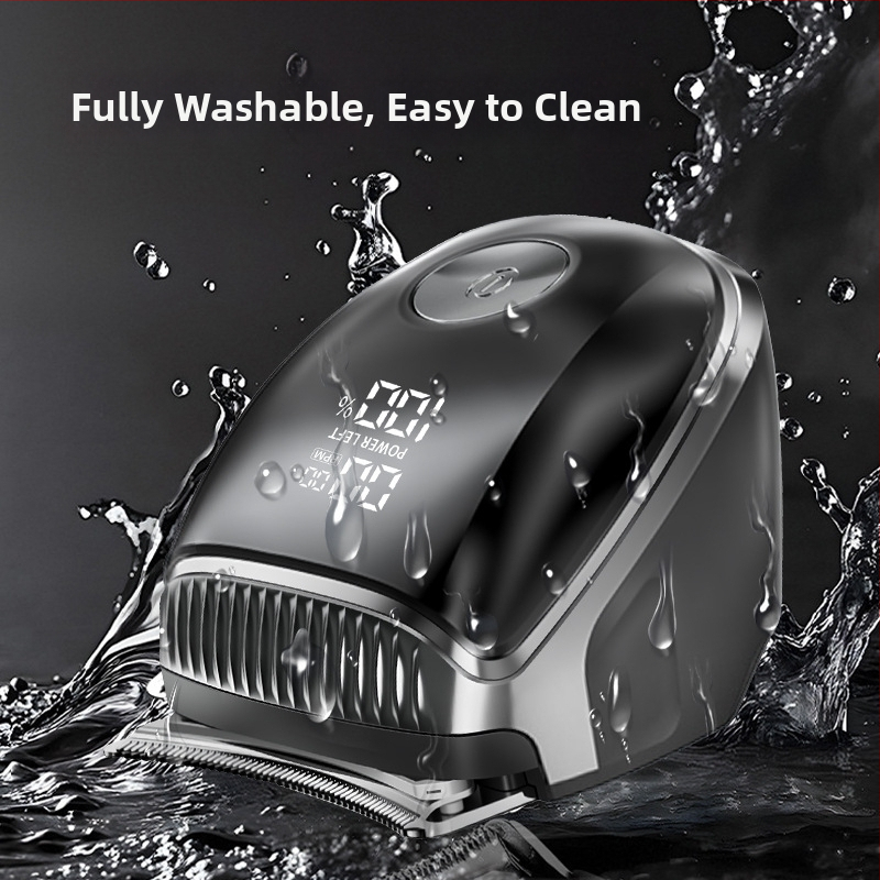 Mașină de tuns păr și ras electrică, 2 în 1, cu baterie încorporată de 500–800 mAh, motor cu perii și lame din oțel inoxidabil