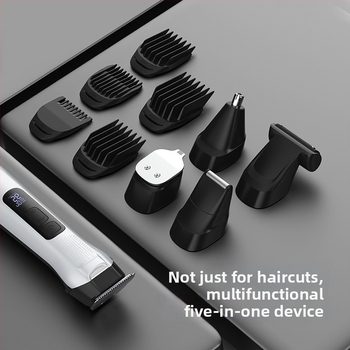 Mașină de tuns păr Cinci în Unu pentru profesioniști: motor fără perii, lamă ceramică, baterie încorporată, lamă lavabilă detașabilă, încărcare