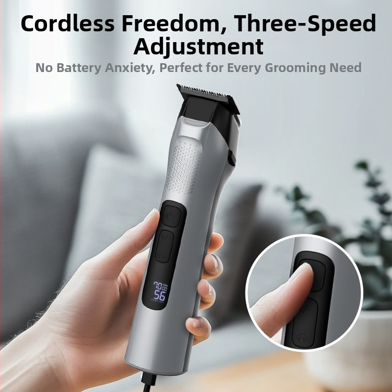 Mașină de tuns păr Cinci în Unu pentru profesioniști: motor fără perii, lamă ceramică, baterie încorporată, lamă lavabilă detașabilă, încărcare
