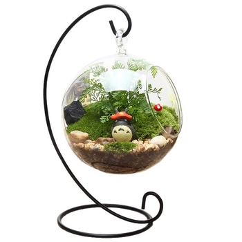 Staklena vaza za mikro krajolike, viseći ukras, idiličan stil, površinska tehnologija 7919158