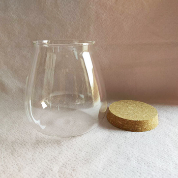 Vaza od visokog borosilikatnog stakla za mikro pejzaž s kapljicom vode - ručno puhana, prilagodba, otisak logotipa