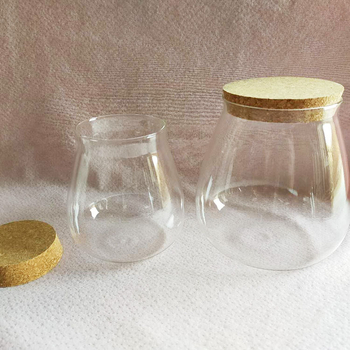 Vaza od visokog borosilikatnog stakla za mikro pejzaž s kapljicom vode - ručno puhana, prilagodba, otisak logotipa