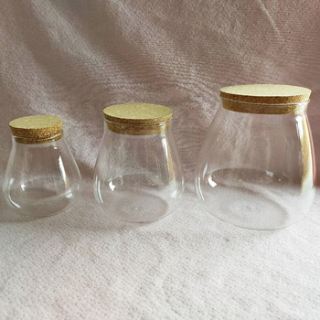 Vaza od visokog borosilikatnog stakla za mikro pejzaž s kapljicom vode - ručno puhana, prilagodba, otisak logotipa