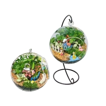 Vaza od visokog borosilikatnog stakla za mikro pejzaž s kapljicom vode - ručno puhana, prilagodba, otisak logotipa