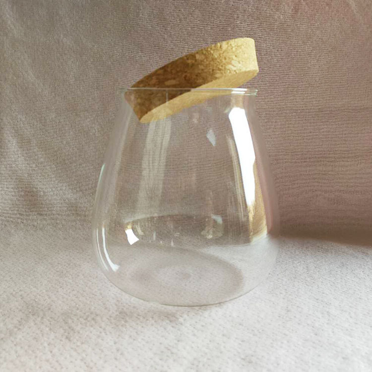 Vaza od visokog borosilikatnog stakla za mikro pejzaž s kapljicom vode - ručno puhana, prilagodba, otisak logotipa