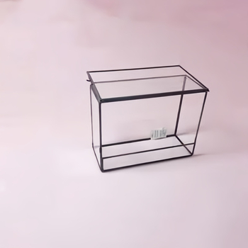 Geometrijska staklena ukras za akvarij s mahovinom i vodnim biljkama, ručno izrađeno