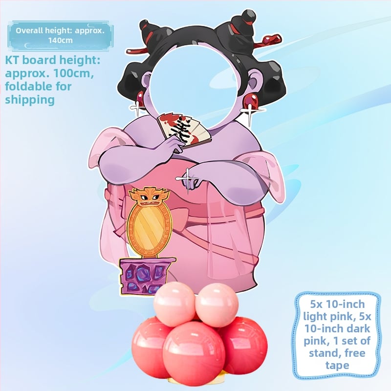 Decor de scenă pentru petrecerea de ziua de naștere cu Nezha, Ao Bing și Taiyi Zhenren – figurine pe plăci KT și baloane (Material: plastic; Import: Nu; IP: Nu; Destinat evenimentelor sportive)