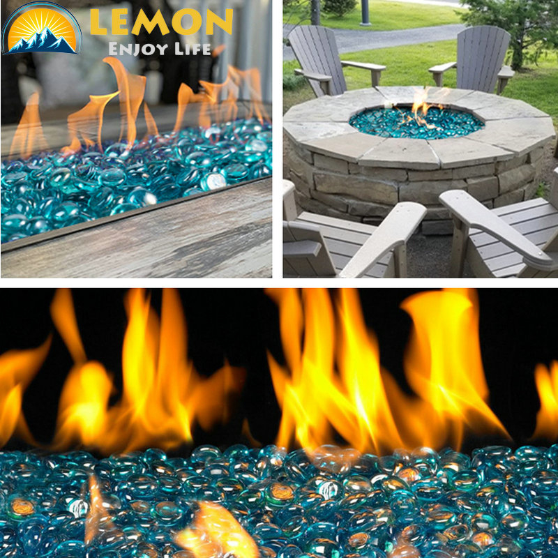 Plošne staklene perle, miješane boje, staklo soda-lime, lijevanje, bojana površina, za ukrase peći i mikro pejzaža u akvariju