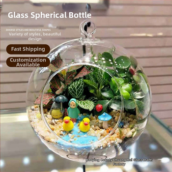 Viseća staklena kuglasta vaza — staklo visoke borosilikatnosti, izlivano, polirana površina, prilagodljivo, pastoralni stil