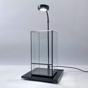 Stakleni terarij s mahovinskim mikropejzažom, ručno izrađeno, sodalime staklo, geometrijski oblik, visi dekorativan dodatak