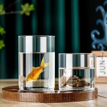 Βάζο από γυαλί υψηλής αντοχής – τοπίο με βρύα σε φιάλη για γραφείο, δυνατότητα εκτύπωσης λογότυπου