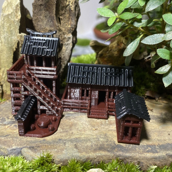 Mini pejzažni ukras s kamenom i vodno-suhim krajolikom, 3D ispis, tea house i antička arhitektura