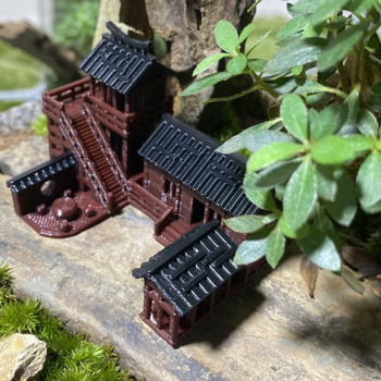 Mini pejzažni ukras s kamenom i vodno-suhim krajolikom, 3D ispis, tea house i antička arhitektura
