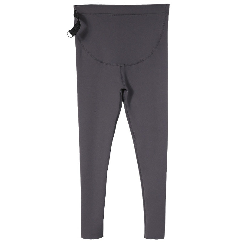 Trudničke tajice za zimu s izuzetno debelom Shark Skin tkaninom, visokim strukom s podesivom podrškom za trbuh, duljina do gležnja, najlon 80–90% uz Spandex do 30%