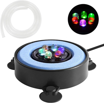 USB захранвана аквариумна лампа за декоративни въздушни камъни с цветни LED светлини (Материал: Emery + ABS + PVC; Мощност: 2W; Тегло: 0.18 кг)