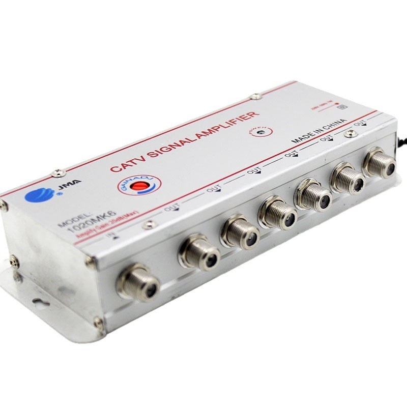 Kablovni TV pojačalo i 1:2 analogni razdjelnik za zemaljske signale (analogno-digitalni, dvodijelna distribucija)