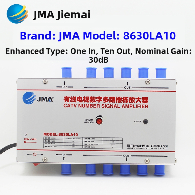 Kablovni TV pojačalo i 1:2 analogni razdjelnik za zemaljske signale (analogno-digitalni, dvodijelna distribucija)