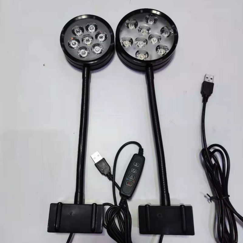 LED аквариумна клип-лампа с USB, таймерно димер, алуминиево тяло, 7W/9W/12W, за малки солени коралови и водорасли аквариуми – EGB