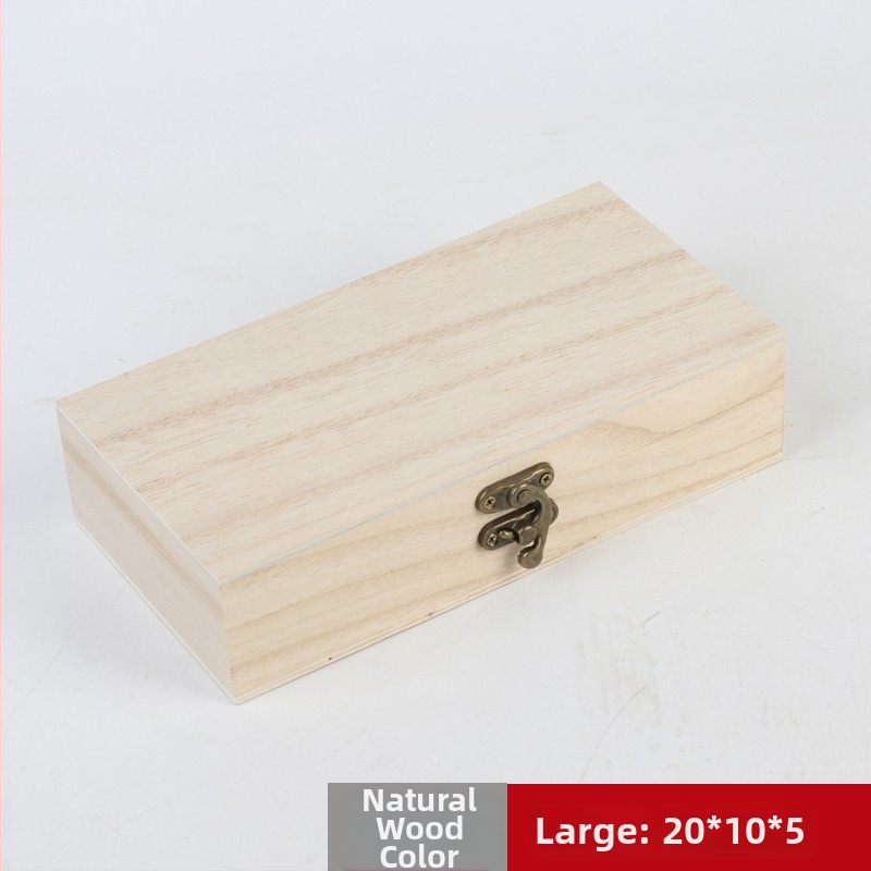 Drvena stolna kutija za pohranu s preklopnim poklopcem i zatvaračem – japanski stil, jednobojni dizajn, s više pretinca za nakit, kozmetiku, čaj i eterična ulja