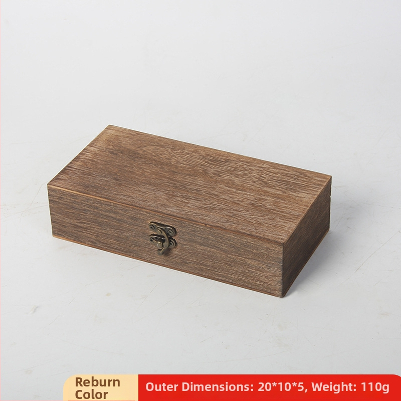 Drvena stolna kutija za pohranu s preklopnim poklopcem i zatvaračem – japanski stil, jednobojni dizajn, s više pretinca za nakit, kozmetiku, čaj i eterična ulja