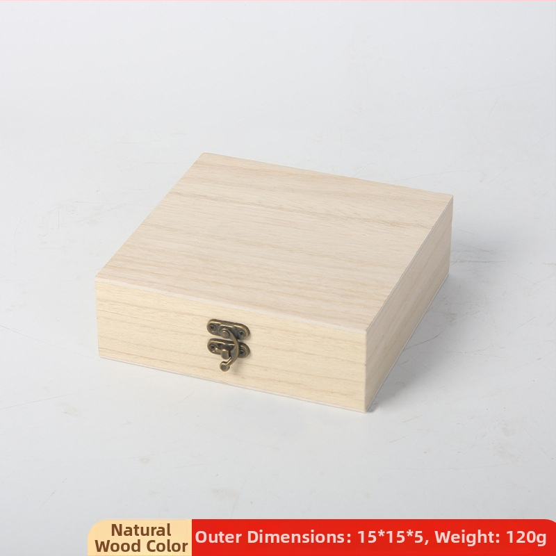 Drvena stolna kutija za pohranu s preklopnim poklopcem i zatvaračem – japanski stil, jednobojni dizajn, s više pretinca za nakit, kozmetiku, čaj i eterična ulja