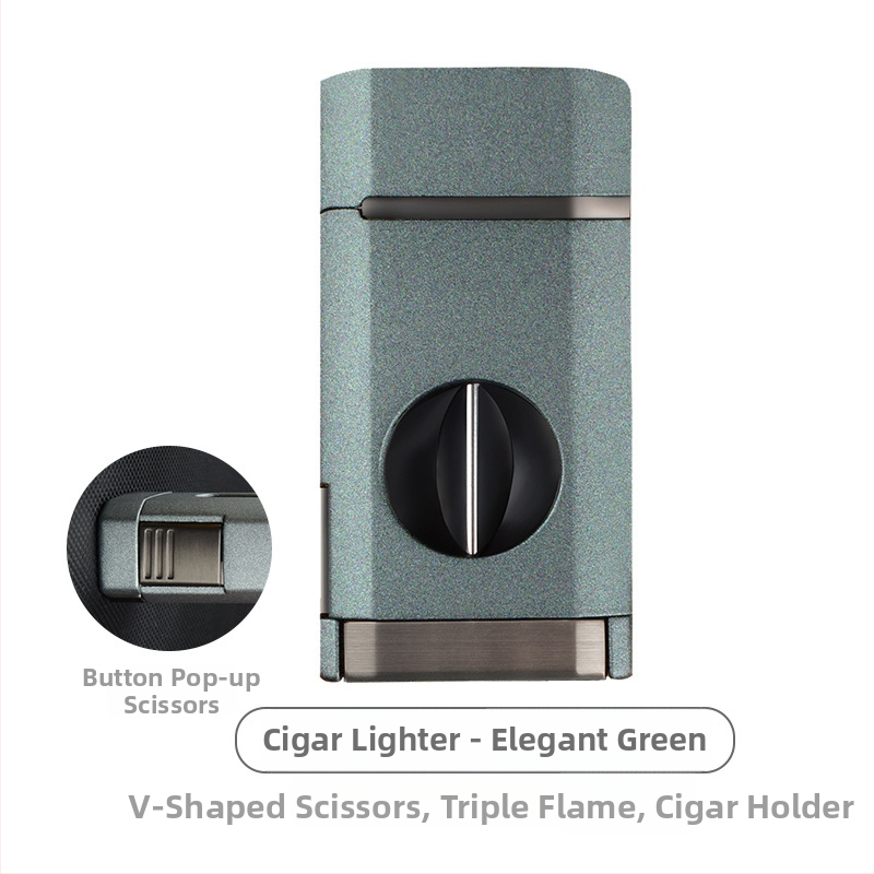 Kombinirani set škara za cigare i upaljač, prijenosni, plastično kućište, stil lagani luksuz