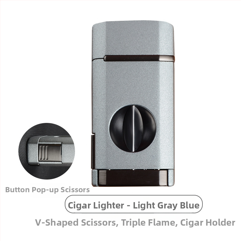 Kombinirani set škara za cigare i upaljač, prijenosni, plastično kućište, stil lagani luksuz