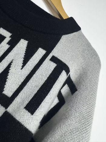 ERD muški džemper s jacquard geometrijskim uzorkom, širokog kroja, casual američkog stila s visokim ovratnikom FW22
