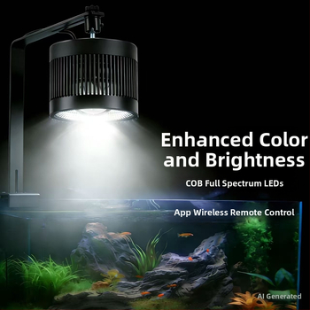 COB Downlight za akvarij - 100W, puni spektar, aluminijska legura, nosač za viseće postavljanje za akvarije s biljkama