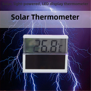 Solárne napájaný akváriový teplomer s digitálnym LCD/LED displejom, plastové telo, 50 g