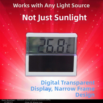 Solárne napájaný akváriový teplomer s digitálnym LCD/LED displejom, plastové telo, 50 g