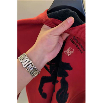 Muški crveni pleteni džemper s okruglim izrezom za zimu, urban stil, slim kroj