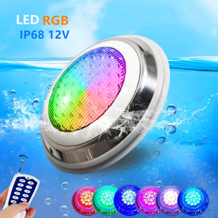 Podvodno svjetlo za bazen, kućište od nehrđajućeg čelika, IP68, ulaz DC12/24V, DMX512/DALI prigušivanje, 12–18 LED dioda