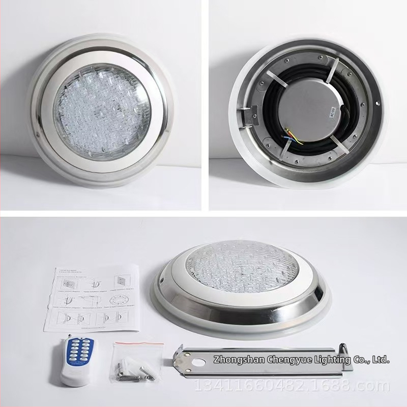 Podvodno svjetlo za bazen, kućište od nehrđajućeg čelika, IP68, ulaz DC12/24V, DMX512/DALI prigušivanje, 12–18 LED dioda