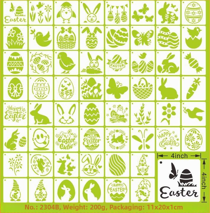 PET Veľkonočný Vyrezávaný Šablón Pre Maľovanie Pre Prívesok – Veľkonočné Vajce (Materiál: PET; Import: Nie; IP: Nie; Licencia súkromnej značky: Nie)