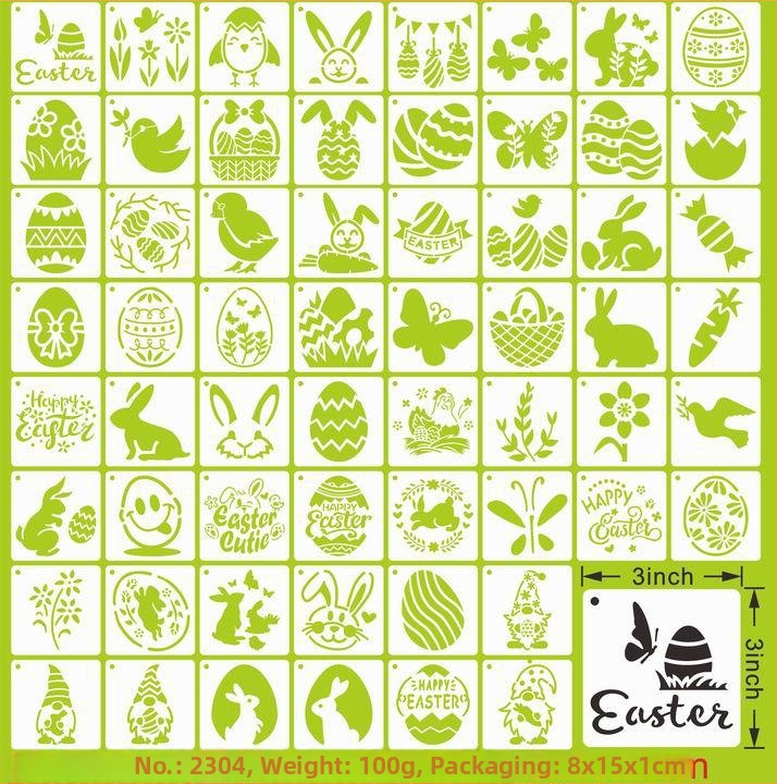 PET Veľkonočný Vyrezávaný Šablón Pre Maľovanie Pre Prívesok – Veľkonočné Vajce (Materiál: PET; Import: Nie; IP: Nie; Licencia súkromnej značky: Nie)