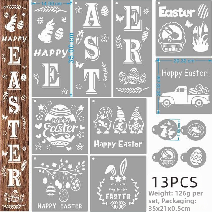 PET Veľkonočný Vyrezávaný Šablón Pre Maľovanie Pre Prívesok – Veľkonočné Vajce (Materiál: PET; Import: Nie; IP: Nie; Licencia súkromnej značky: Nie)